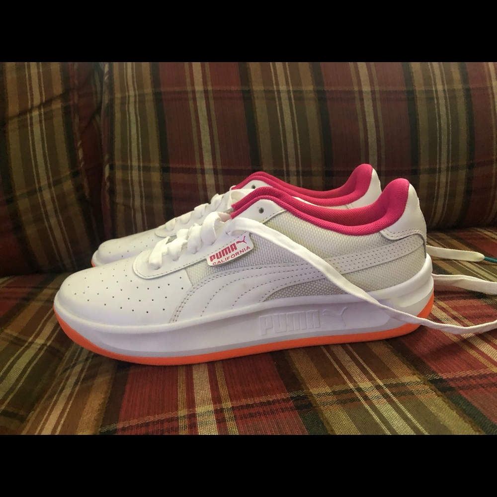 PUMA California White/Pink/Orange Women's Shoe